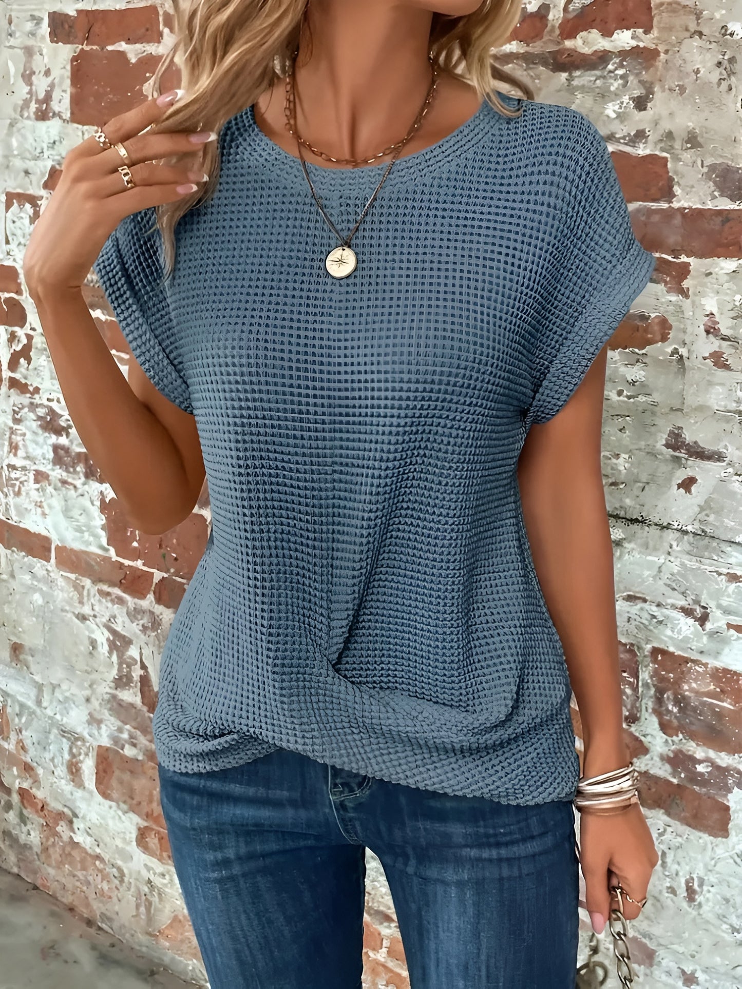Elsa™ | Elegant Blus med Rund Hals