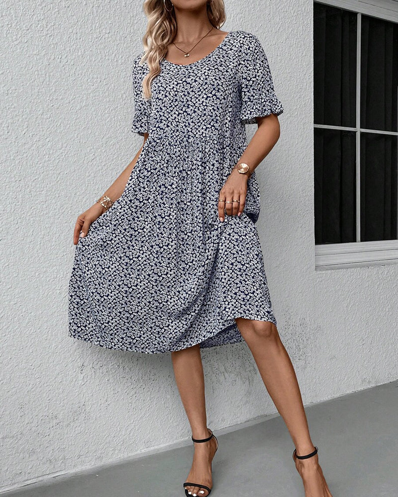 Signe™ | Elegant Blommig Midiklänning