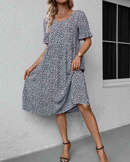 Signe™ | Elegant Blommig Midiklänning