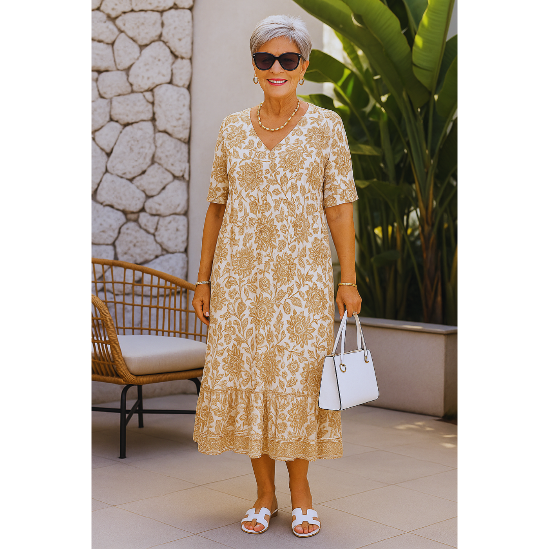 Inga™ | Elegant Blommig Klänning