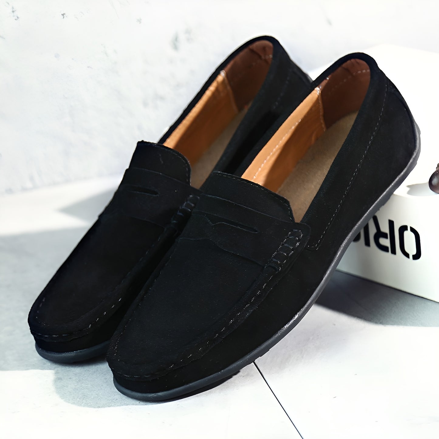 Gustav™ | Klassiska loafers i retro mocka