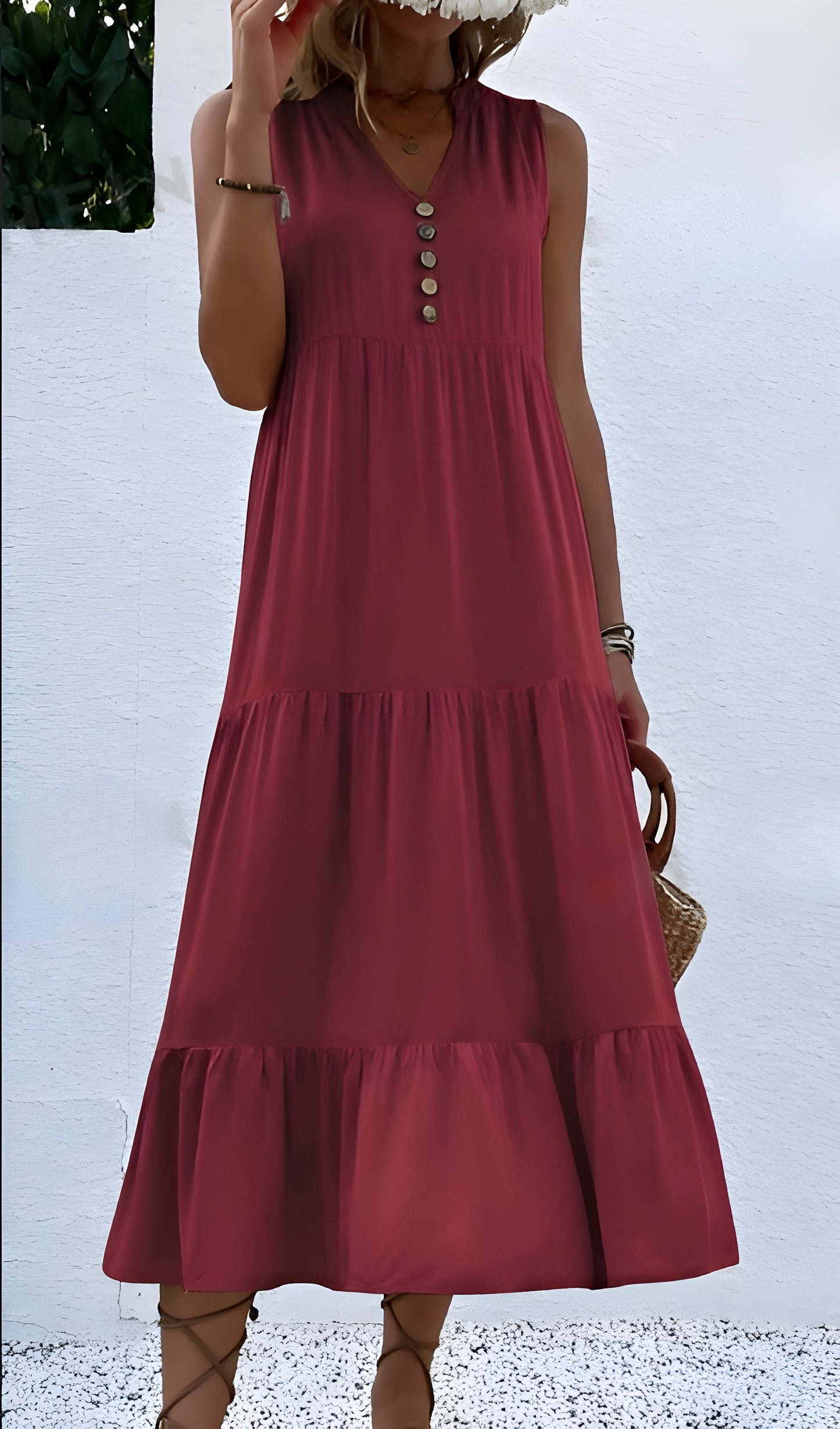 Linnea™ | Lätt och Elegant Sommarklänning med Knappar