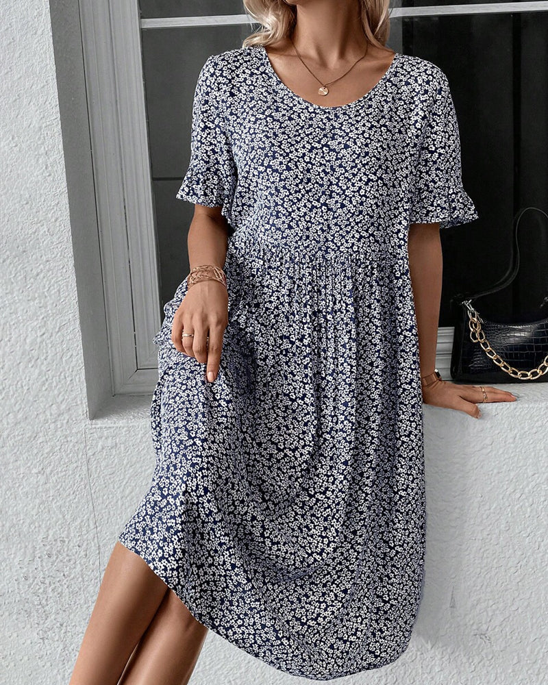 Signe™ | Elegant Blommig Midiklänning