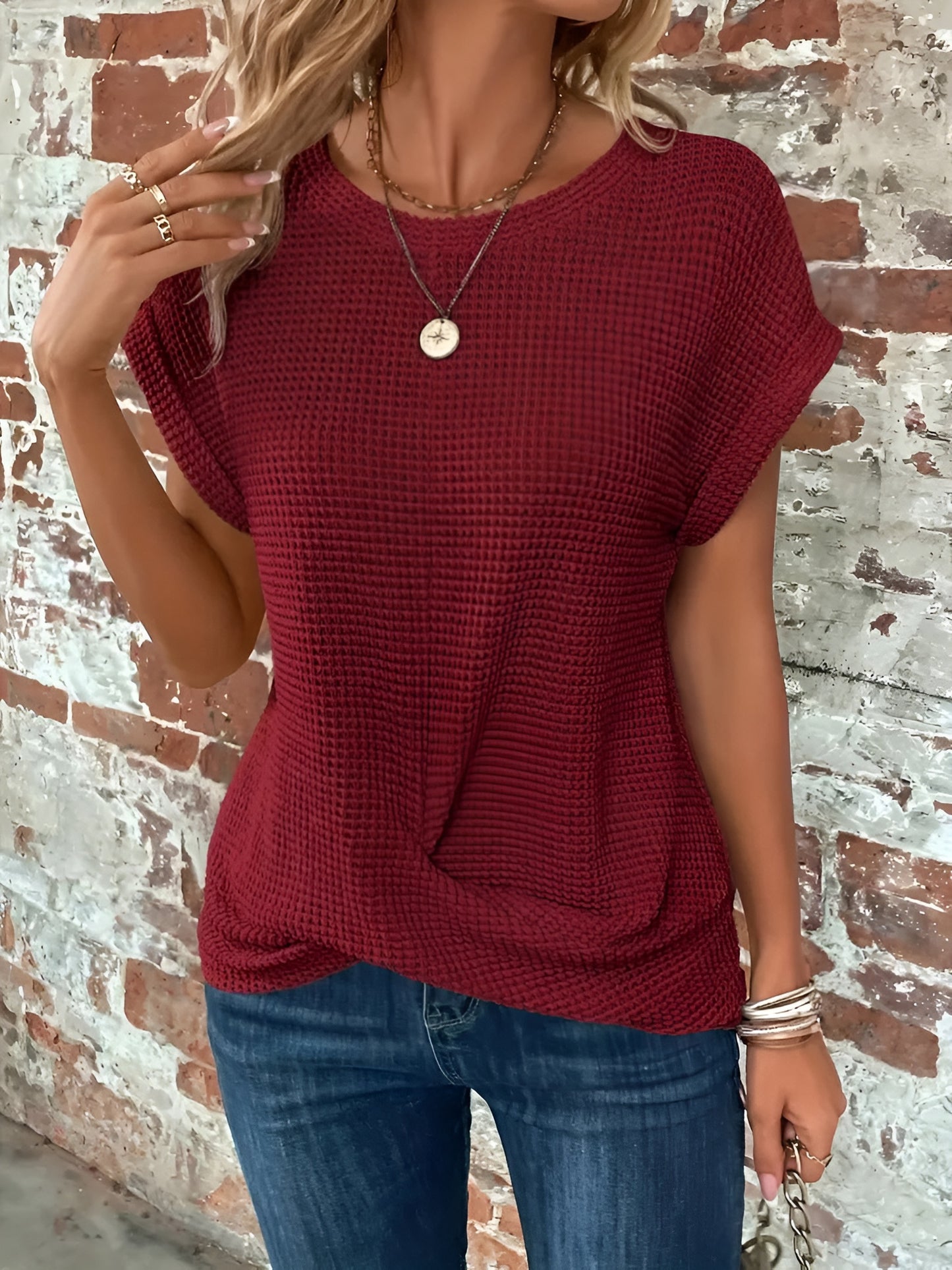 Elsa™ | Elegant Blus med Rund Hals