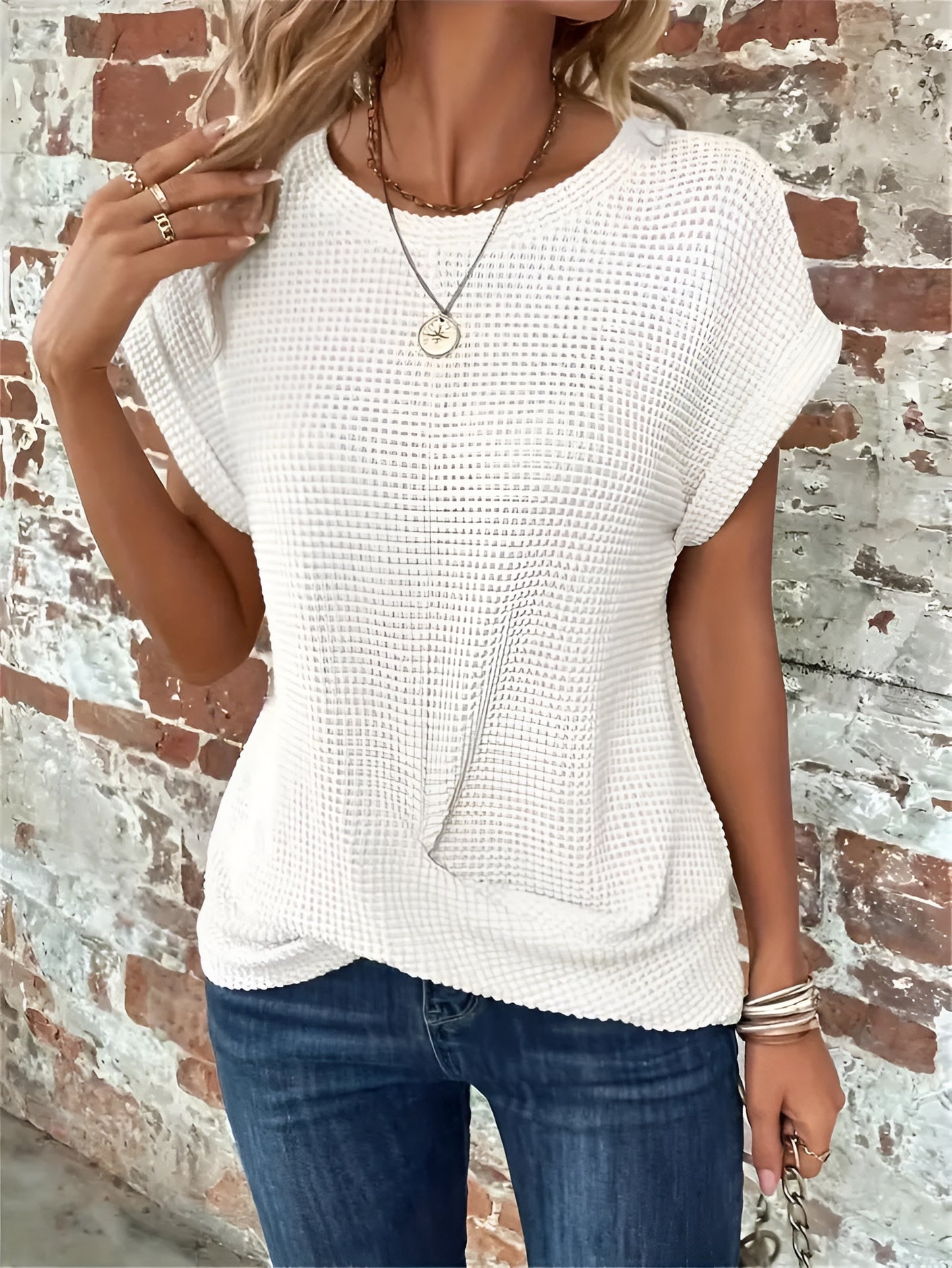 Elsa™ | Elegant Blus med Rund Hals