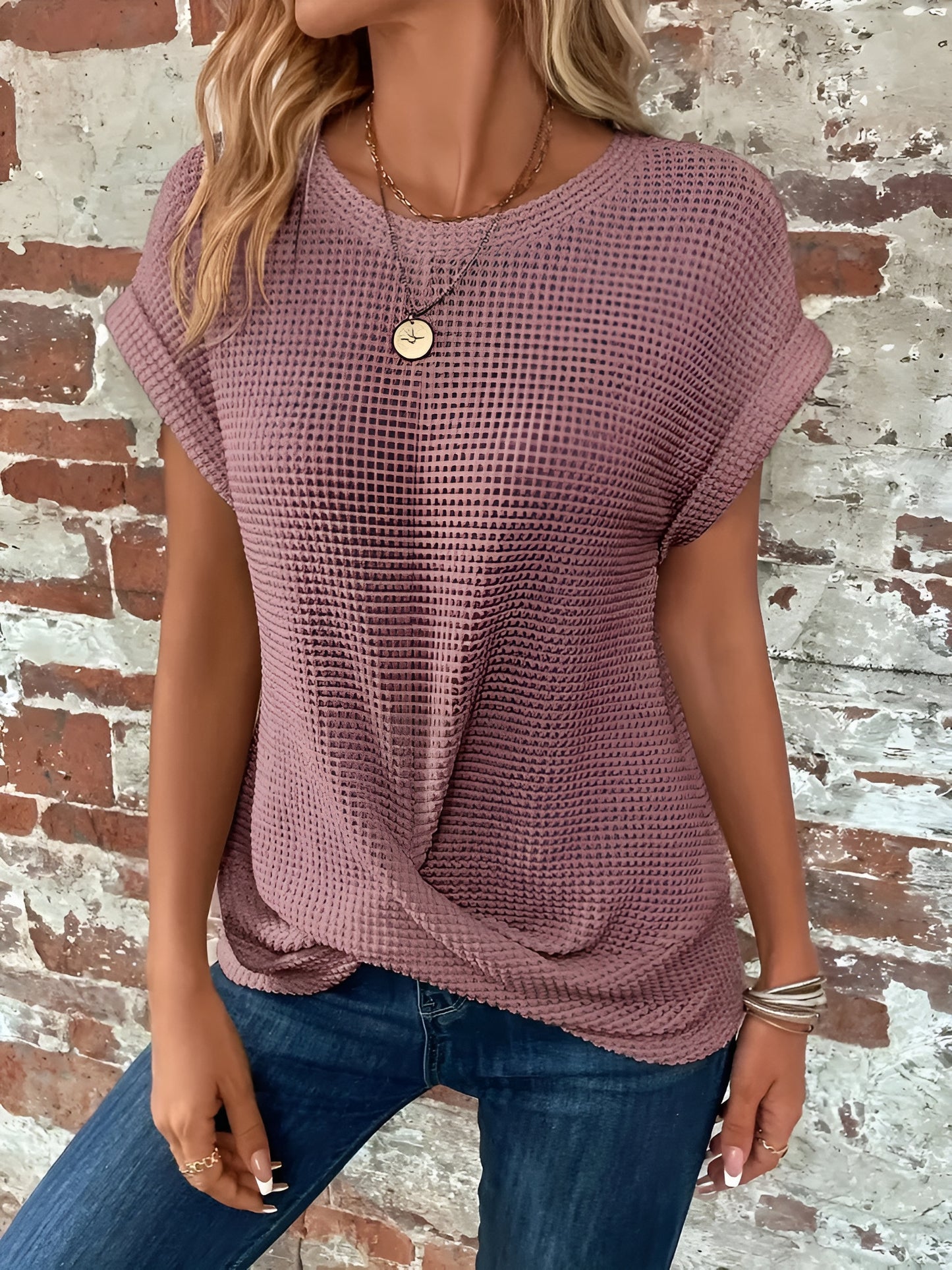 Elsa™ | Elegant Blus med Rund Hals