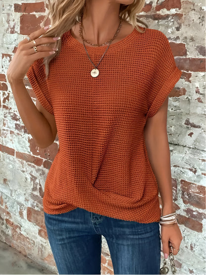 Elsa™ | Elegant Blus med Rund Hals