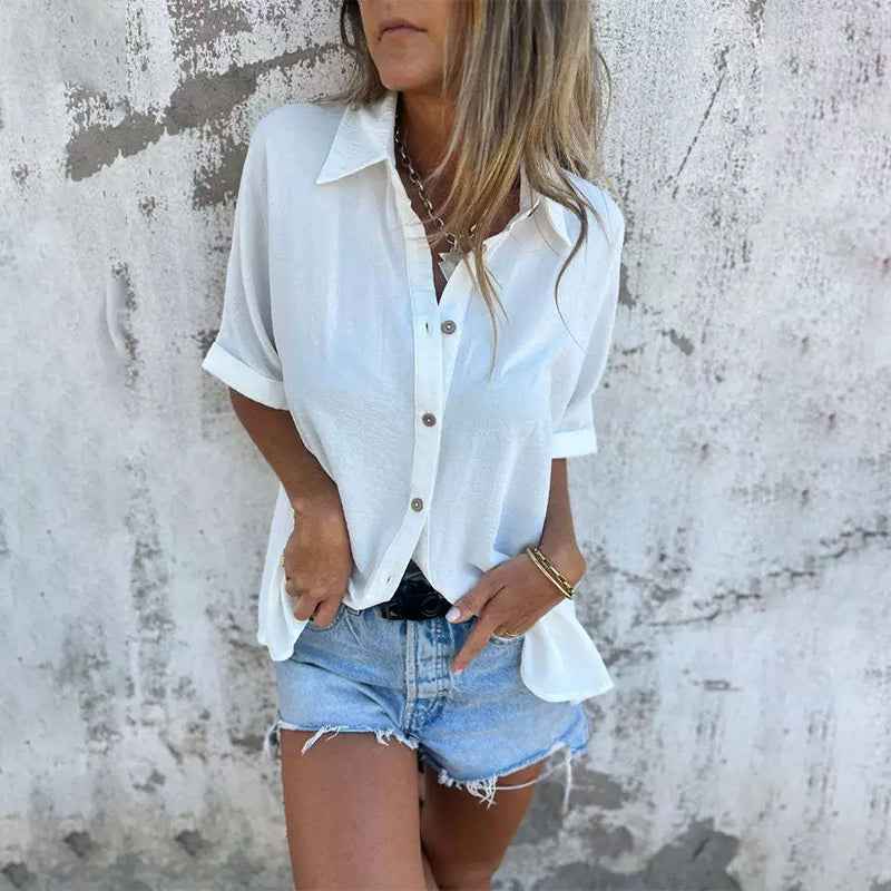 Birgit™ | Ledig Skjortblus med Stil