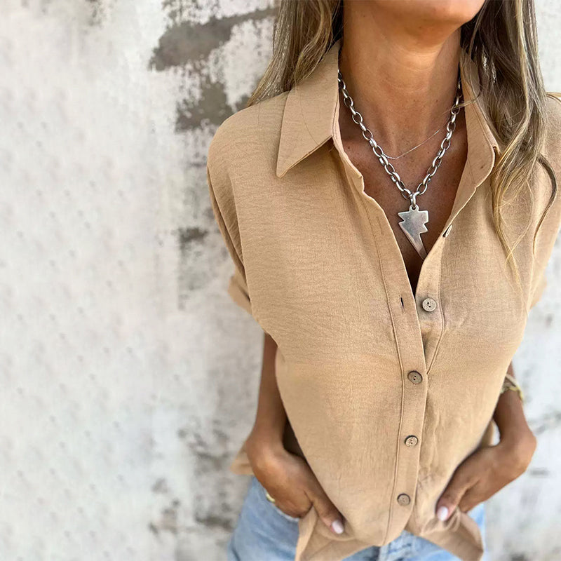 Birgit™ | Ledig Skjortblus med Stil
