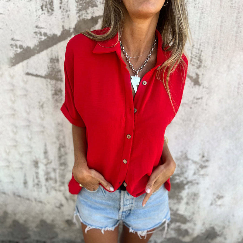 Birgit™ | Ledig Skjortblus med Stil